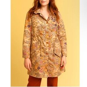 Rodarte For Target Floral Raincoat Hoodie Jacket Lightweight Women XL Pockets